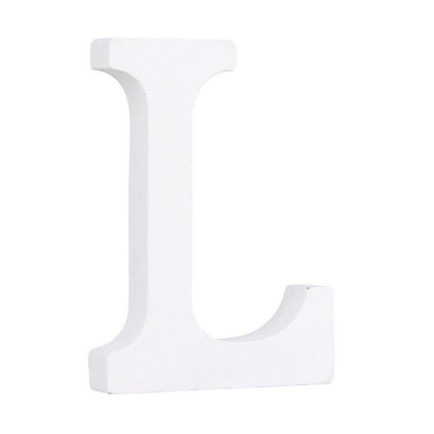 Classic 26 Letters Wooden Ornament White Pain Party Garden Decoration 8CM Height